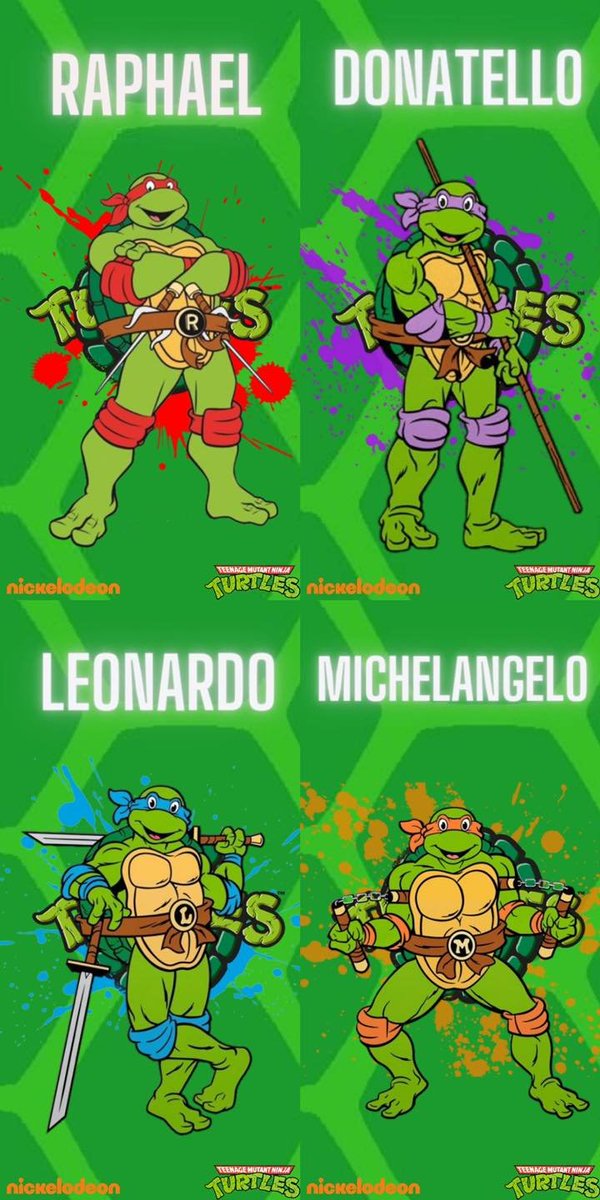My early childhood, right here! Who did you like best? Tweet a heart the colour of your favourite: ❤️💜💙🧡

I'll go first: ❤️

#Retro #Cartoons #Cartoon #80s #rtItBot #Synthfam #TeenageMutantNinjaTurtles #SaturdayMorning