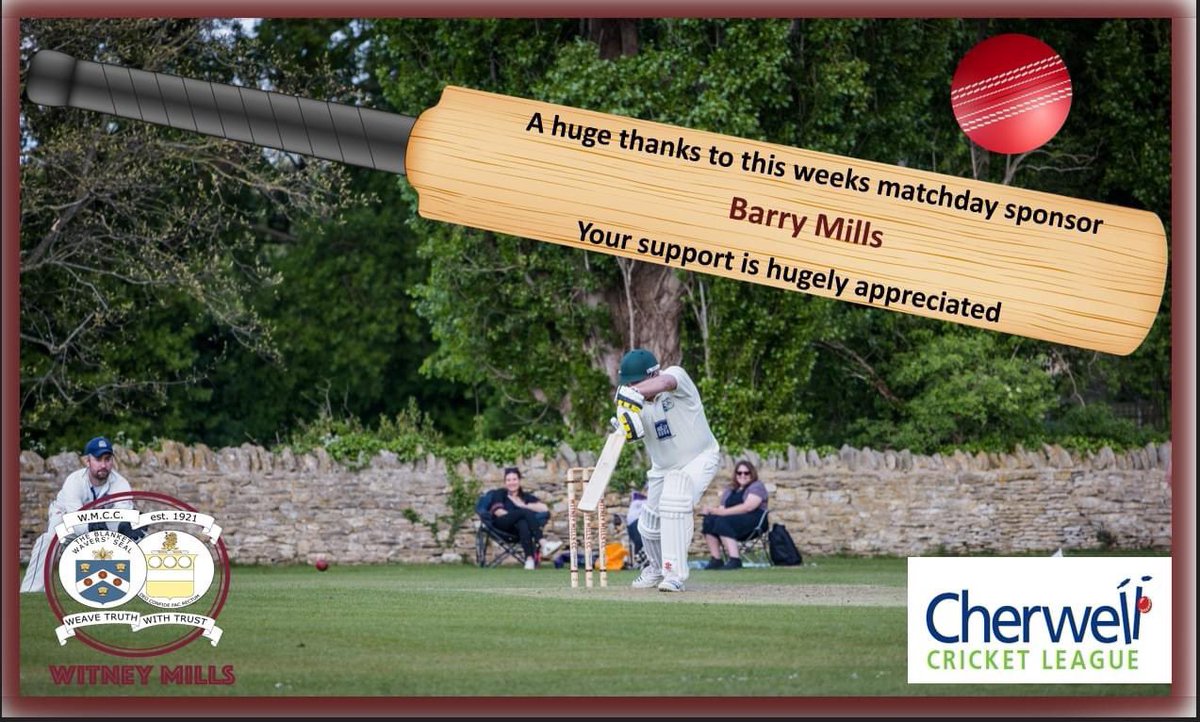 WitneyMillsCC's tweet photo. At last, the 2023 @Cherwellcricket is nearly upon us! The 1st XI host @TewCricket, the 2nd XI travel to Tew &amp; the 3rd XI are away to @WolvercoteCC. A big thanks to the match day sponsor Barry Mills and kit sponsors Eagle Tavern, @ox29batdoctor, C &amp; R and @OpeningUpCC. https://t.co/D5BA55ccg5