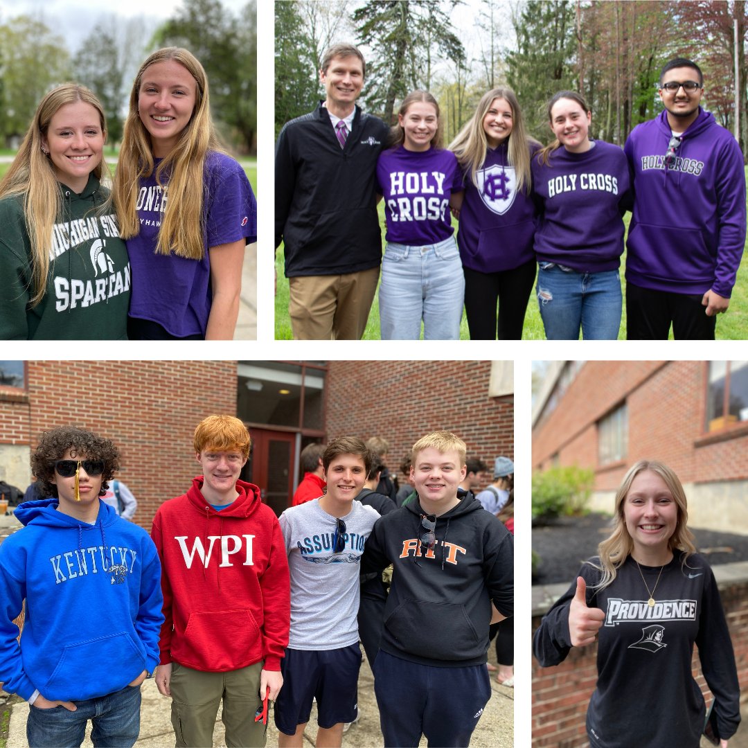 Marianapolis's tweet image. Congratulations to the Class of 2023! Yesterday they celebrated Decision Day by sporting some new gear. Only 33 days until commencement! #MPrep2023