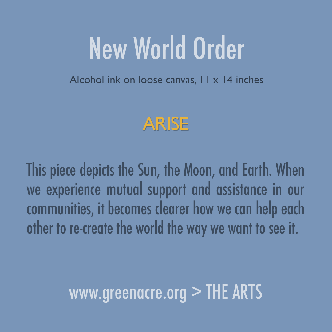 GreenAcreBahai's tweet photo. “New World Order” by ARISE from “Creative Power of Unity.” Alcohol ink on loose canvas, 11 x 14 inches
https://t.co/mSl6QzrW7l
#ARISE #AlcoholInk #NewWorldOrder #Sun #Moon #Earth #MutualSupport #Community #CreativePowerofUnity #GreenAcre #Bahai #CenterofLearning #ArtShow https://t.co/tQ1Lb1CIYs