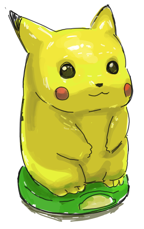 pikachu no humans solo pokemon (creature) white background simple background :3 sitting  illustration images