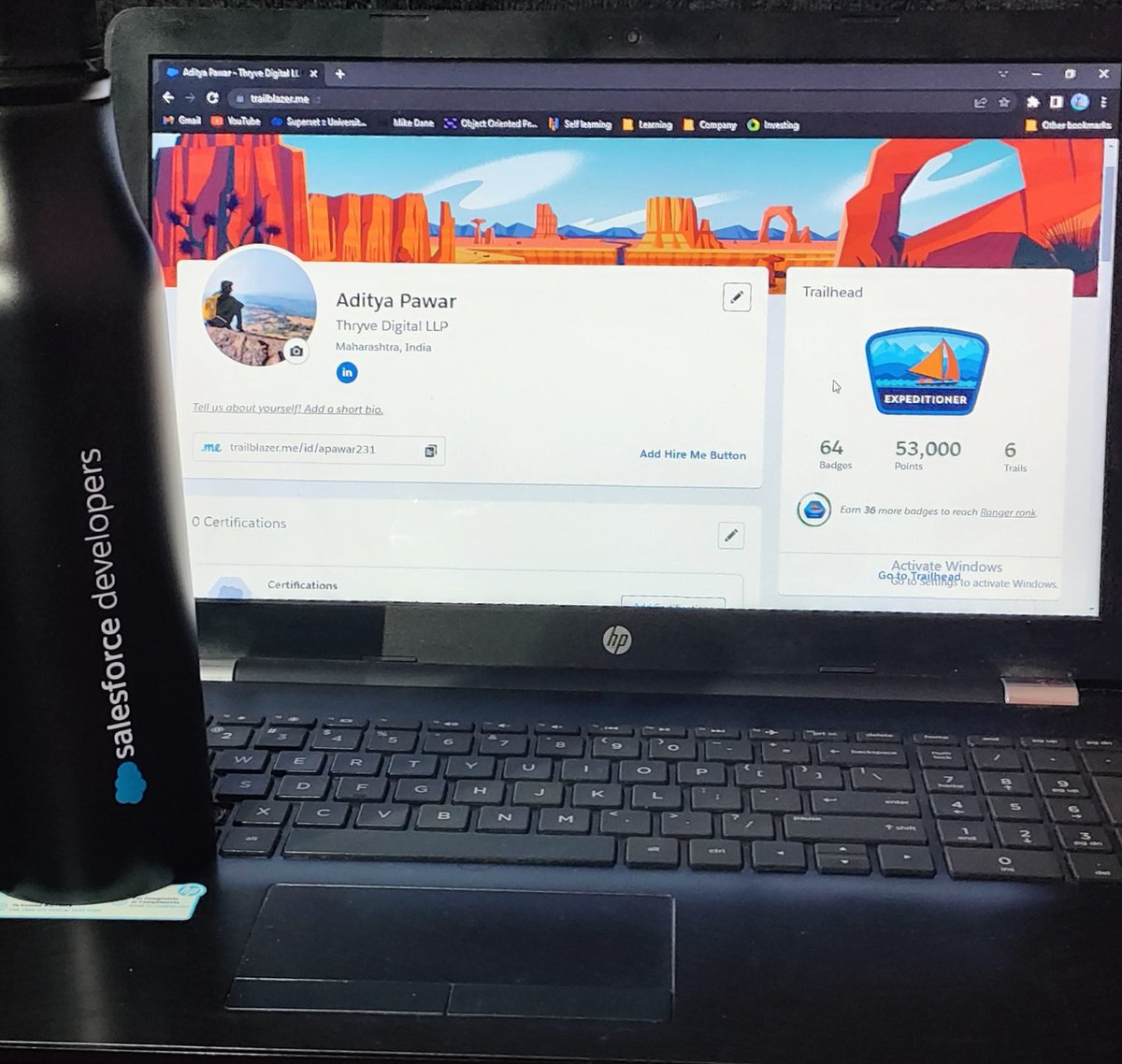 AdityaP51310556's tweet image. First Schwag from #trailhead #journey2Salesforce #Salesforce