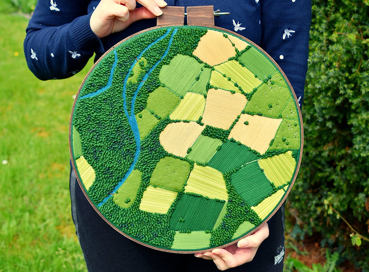 militaryhistori: RT @Aerial_stitches: Instagram's reach is killing me so here's my latest giant aerial embroidery since they won't show it to anyone! This landscape is called 'It will grow back, eventually (and it always will)' - can you see the little b…