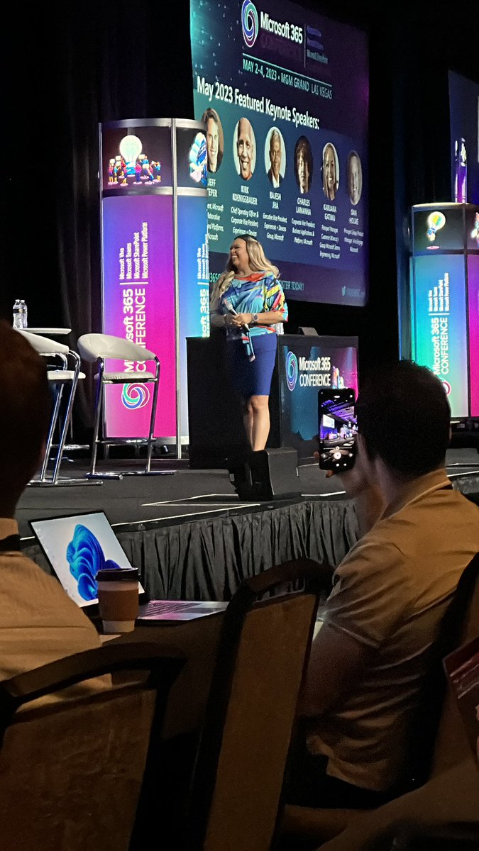 WomeninSP's tweet photo. We are excited to be at @M365CONF this week and celebrating Women in Microsoft! 15 years of WSP and we have no plans to slow things down anytime soon. @Karuana @WomenInTeams starting us off with vibrant energy. https://t.co/8pVbt3jcYJ