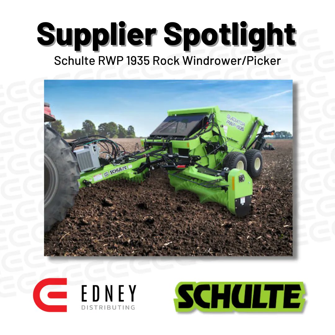 EdneyCo's tweet image. Schulte RWP 1935 Rock Windrower/Picker-- One pass. One operator. One tractor. Rock raking and picking in one operation. Efficiently clean your fields with proven Schulte technology. See it in action: buff.ly/421Dj2f 

#Schulte #RockPicker #Windrower