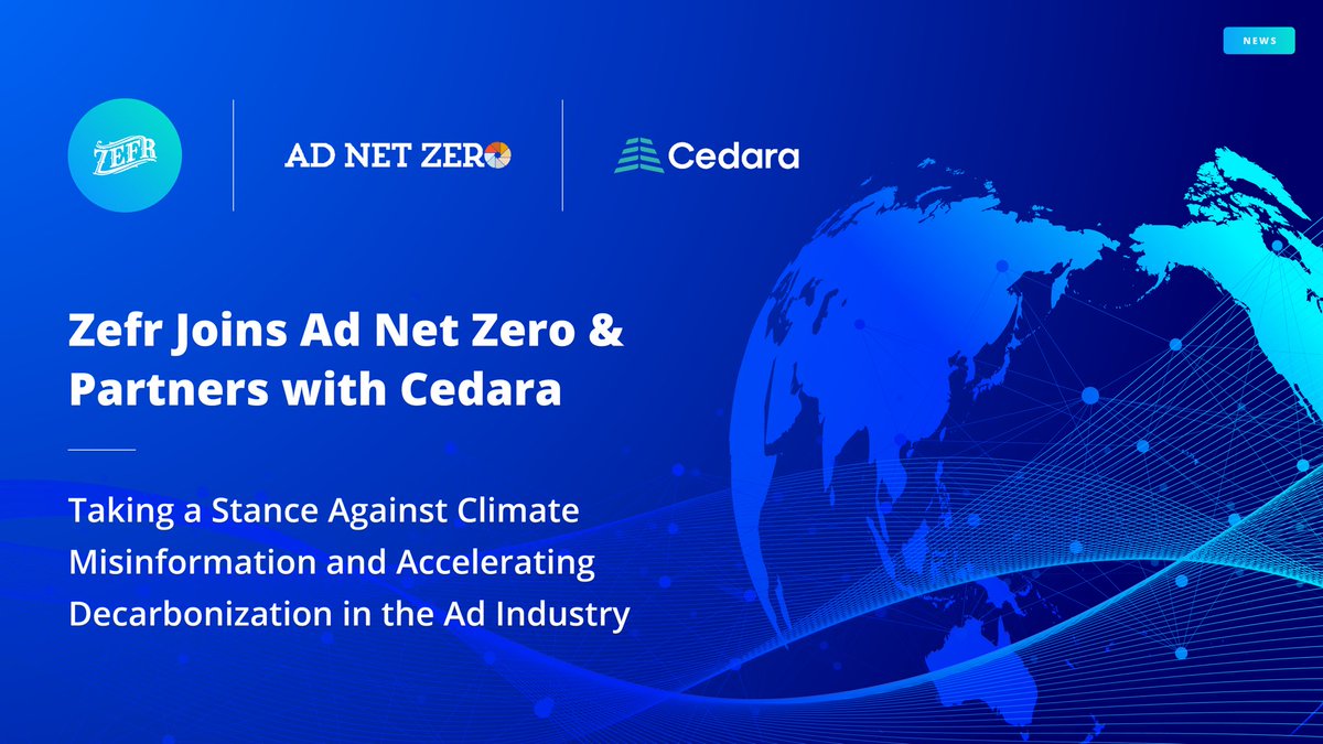 ➡️ Zefr is proud to join Ad Net Zero as well as partner with carbon intelligence platform @CedaraInc both part of broader industry-wide efforts to reduce carbon emissions in advertising and drive a responsible marketing future. 🗞️Read more: prnewswire.com/news-releases/…