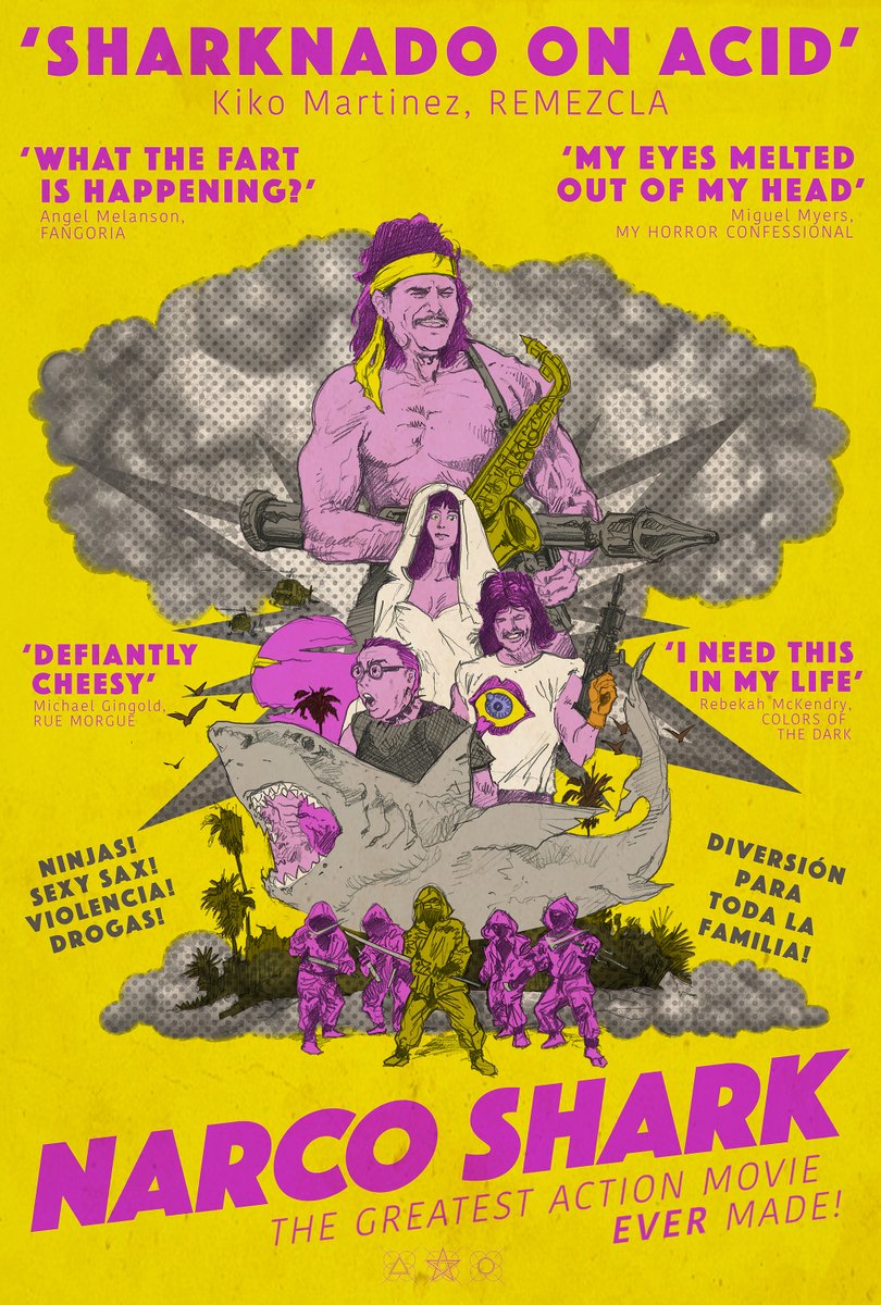 musikedidiable's tweet image. Behold the new poster for my upcoming #Sharksploitation + #Mexploitation film NARCO SHARK aka The Greatest Action Movie Never Made! 

New TRAILER Tomorrow!

Art by @Abraham_Katase