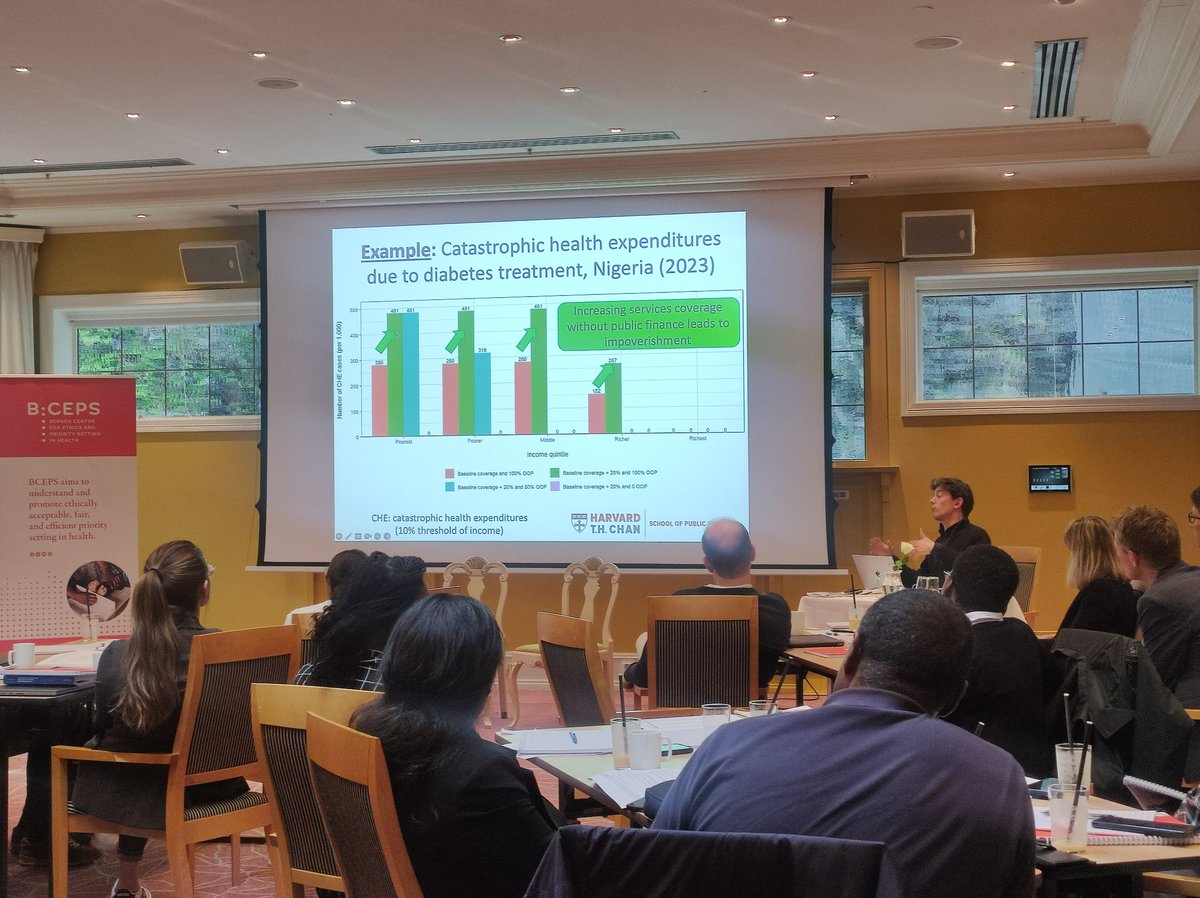 Kriessh's tweet photo. Expanding coverage of services without public Finance leads to impoverishment. Says @StephaneVerguet . #UHC #FinancialRiskProtection in Health. #BCEPSSymposium https://t.co/cHIVvqxYg2