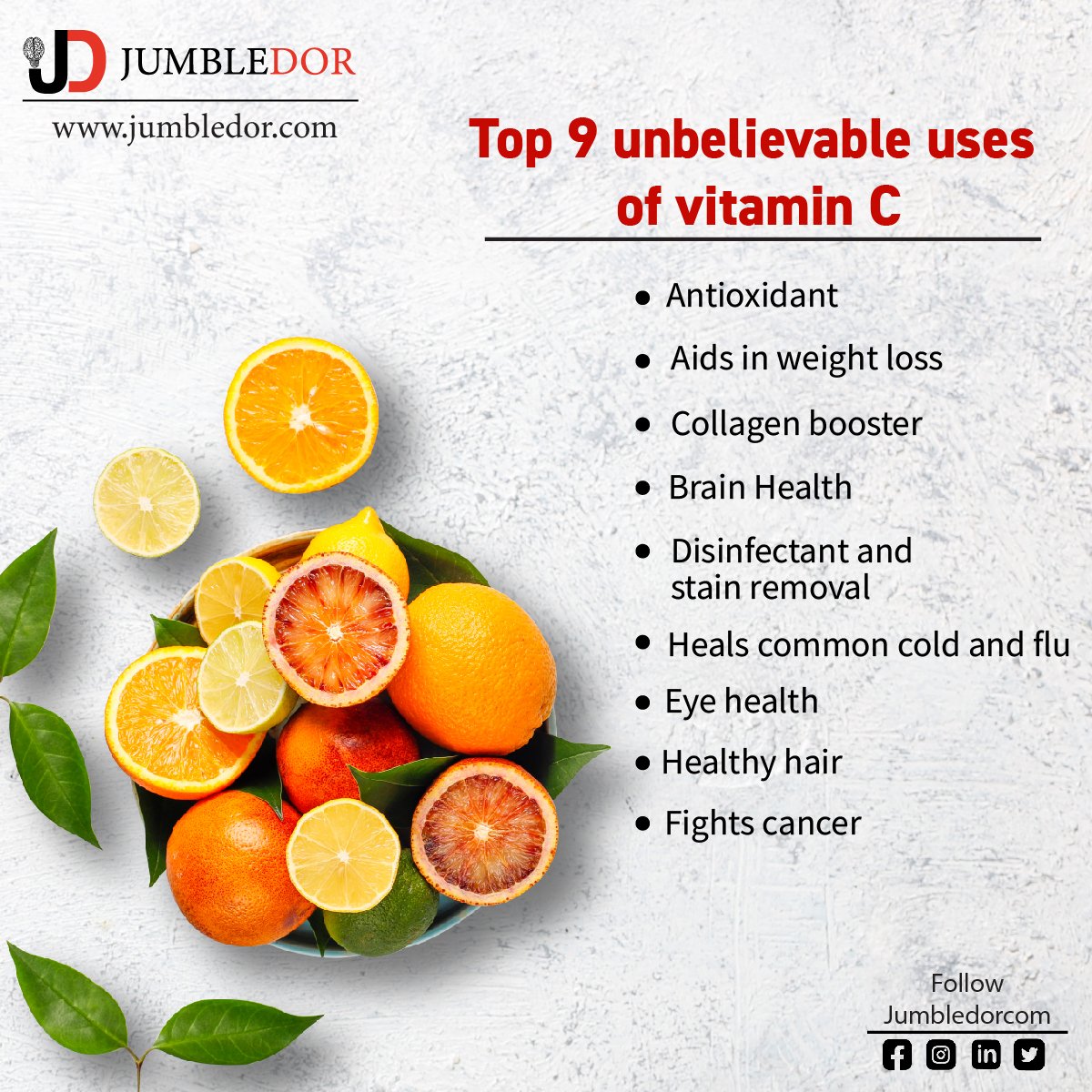 jumbledorcom's tweet photo. Benefits of Vitamin C https://t.co/VfHAlRqLPt
Read more on https://t.co/5ukB1dnzAW

#healthylifestyle #healthyskin #healthyfood #Health #healthyliving #Healthylife #HealthyHabits #HealthyEating #healthcare #healthandwellness #weightloss #antioxidants #eyehealth #vitamins https://t.co/lZIIShlxLJ