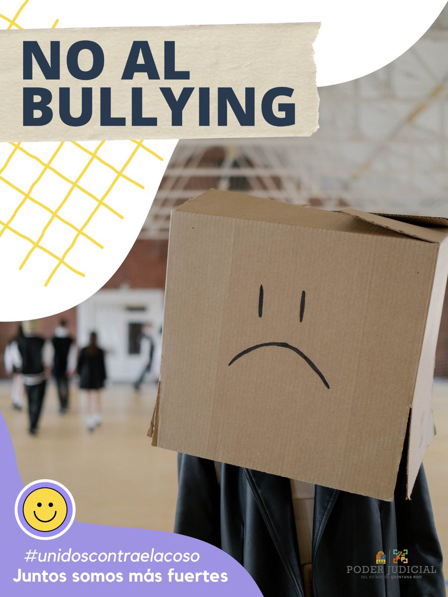 TribunalDig's tweet image. 02 DE MAYO | DÍA INTERNACIONAL CONTRA EL BULLYING O EL ACOSO ESCOLAR  #DerechosHumanos #TSJQROO #PJEQROO

El 2 de mayo es el Día Mundial Contra el Acoso Escolar, un grave problema que afecta a millones de escolares de Educación Primaria y Educación Secundaria en todo el mundo.