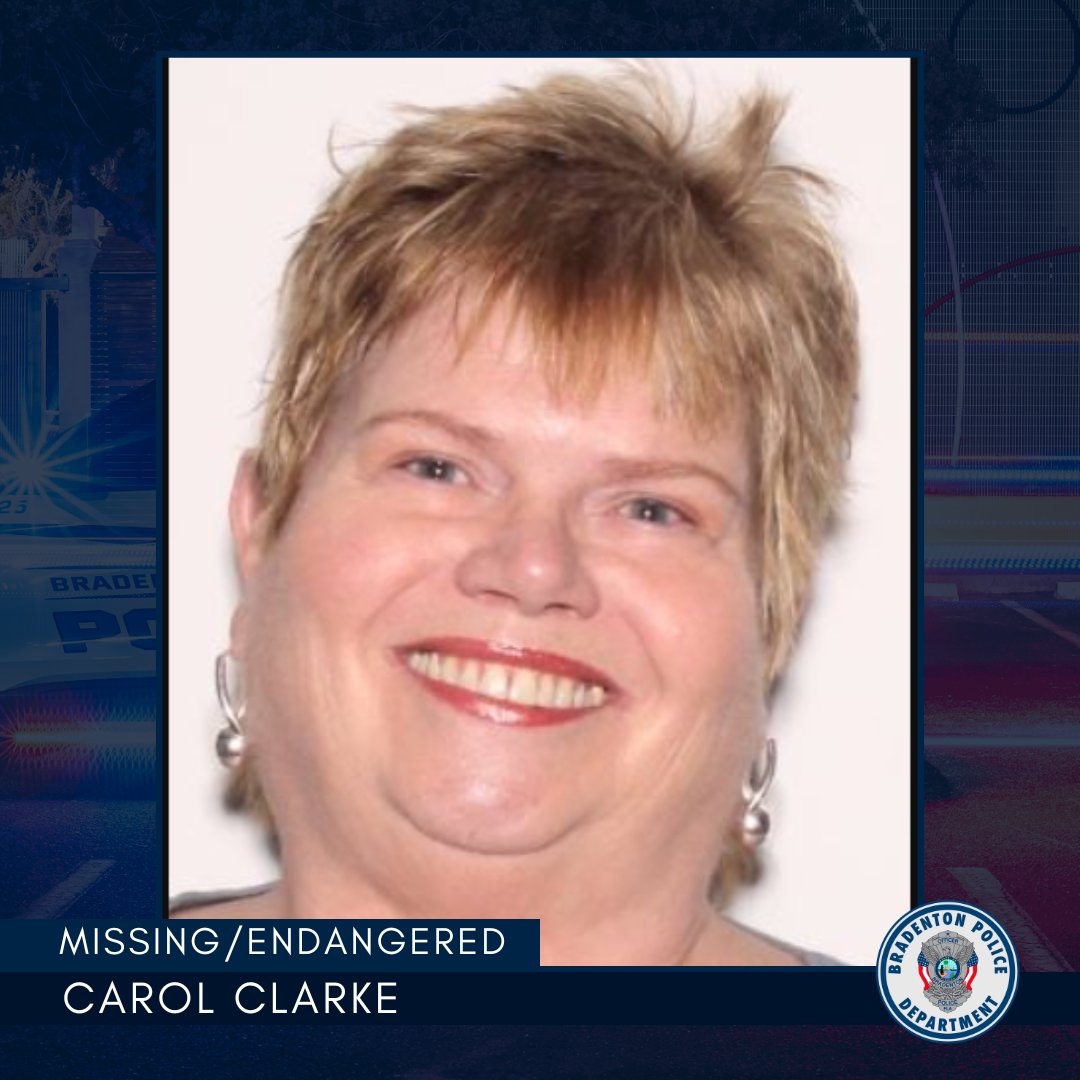 Bradenton Police on Twitter: "🚨 MISSING/ENDANGERED ADULT Carol Clarke