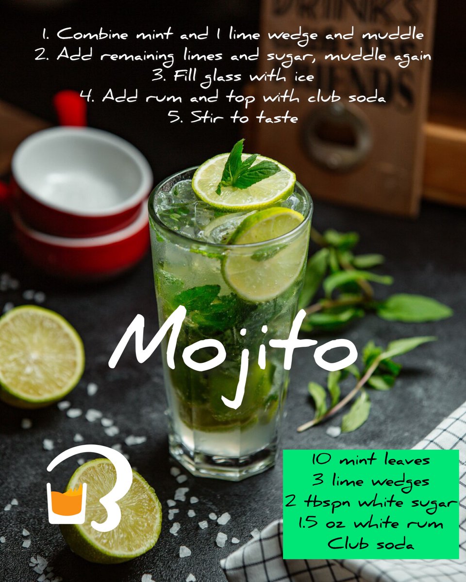 RealBarBook's tweet photo. Cocktail of The Day - Mojito!
#cocktailoftheday #TheBarBook #cocktailjournal #rum #liqour #FlavorProfile #drinkdiscoveries #localfavorites #realreviews #indulgentexperiences #sharethispost #VeteranOwned https://t.co/AhENt4fylb