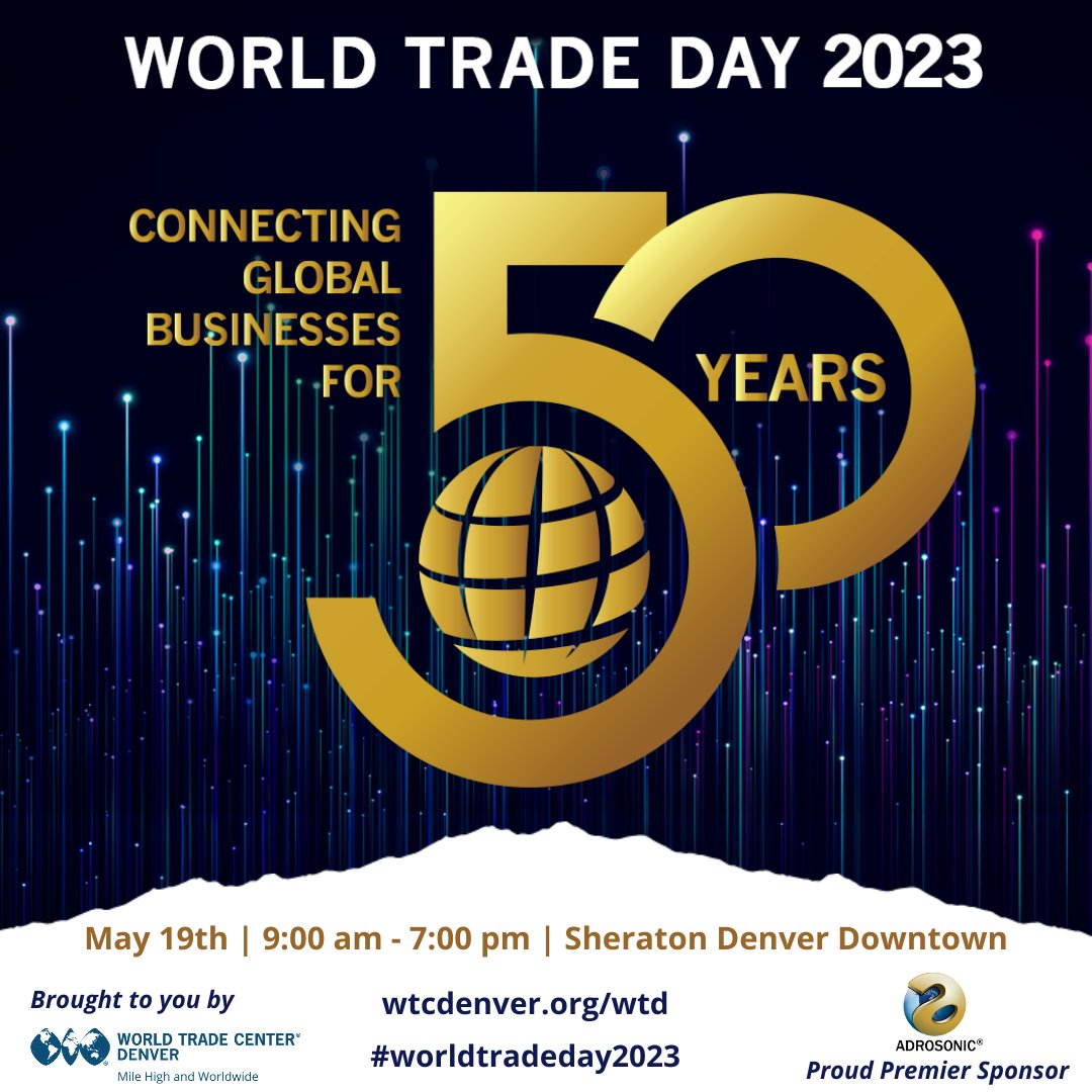 ADROSONIC is proud to be a premier sponsor for #worldtradeday2023. Hosted by @WTCDenver, the event is the largest international business conference in the Rocky Mountain Region with 700+ global business professionals attending. Learn more and register at lnkd.in/edkvJPD.