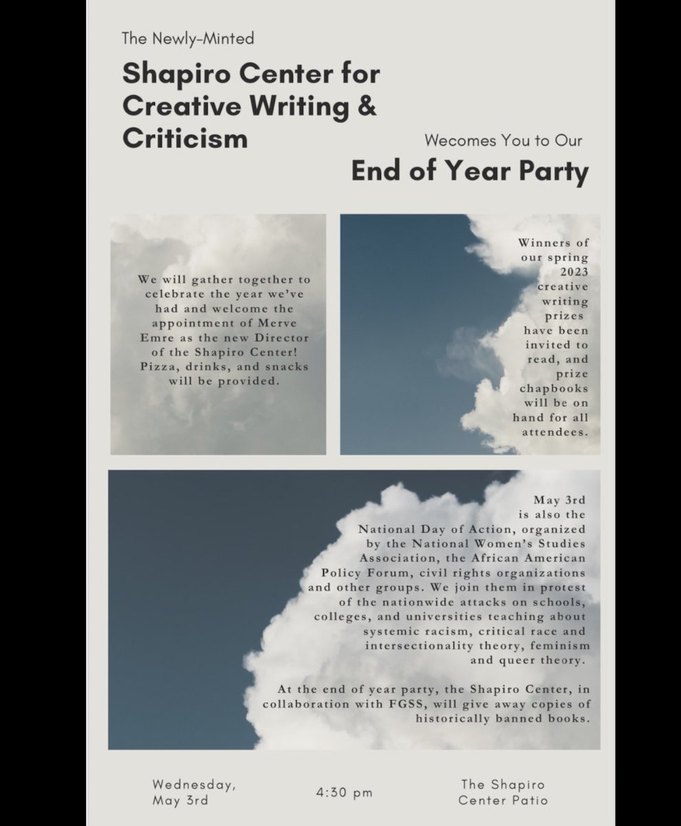 Shapiro_Center's tweet photo. 💫 End of year party TOMORROW! 💫

Excited to gather together, celebrate the year we’ve had + look forward to the future with @mervatim https://t.co/EFUZ3kR6tV