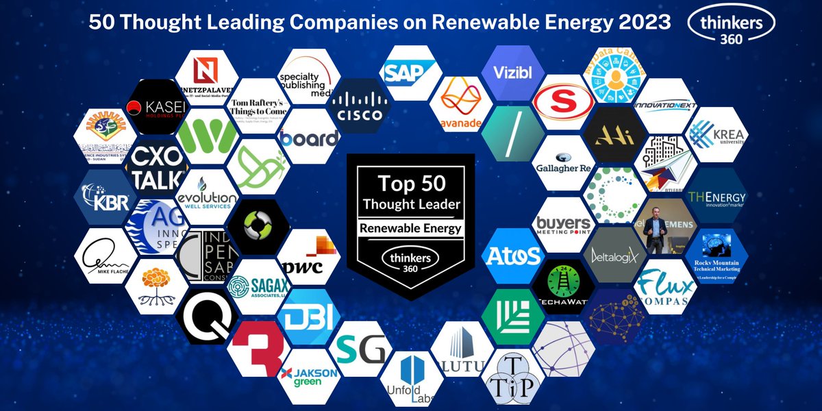 🏆 <a href="/TechaWatt/">TechaWatt</a> has been recognized by <a href="/thinkers360/">Thinkers360</a> as one of the global top 50 thought-leading companies on renewable energy in 2023! We're honored to be driving the energy transition through emerging technology. 🌿⚡️

#EnergyTransition #Energy #Technology

thinkers360.com/50-thought-lea…