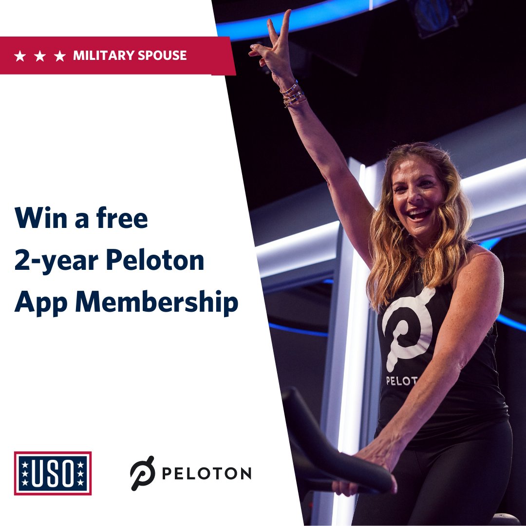 The USO is proud to offer military spouses a second opportunity to win a free 2-year membership to the Peloton app!

To enter and view the official sweepstake rules please visit: uso.getfeedback.com/usopeloton2023/
#BeTheForce