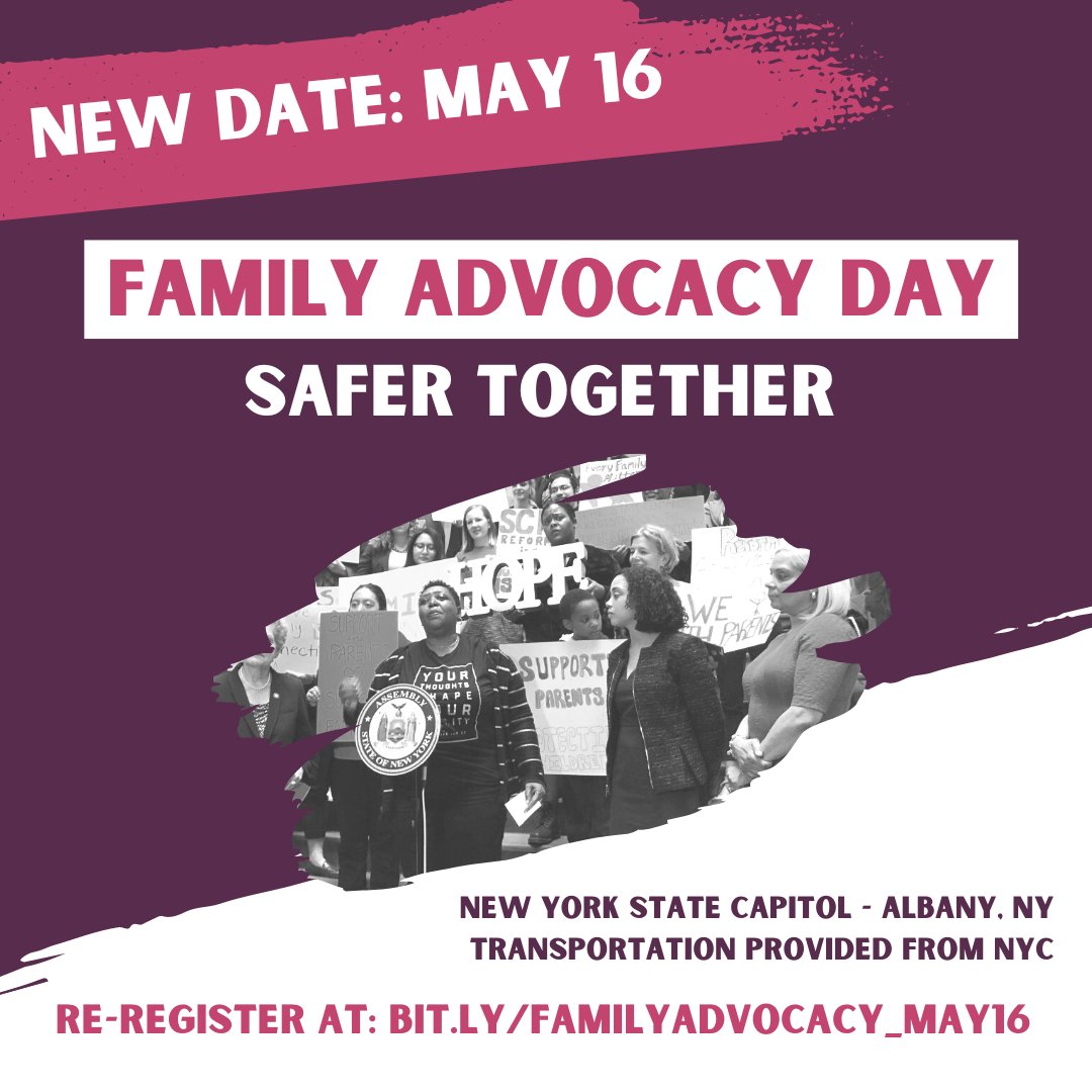 UPDATE! The Family Advocacy Day has been rescheduled to May 16th. New York families deserve policies rooted in equity, fairness, & compassion! Join parents, advocates, & attorneys in Albany to call on the legislature to stand in defense of families. RSVP bit.ly/FamilyAdvocacy…