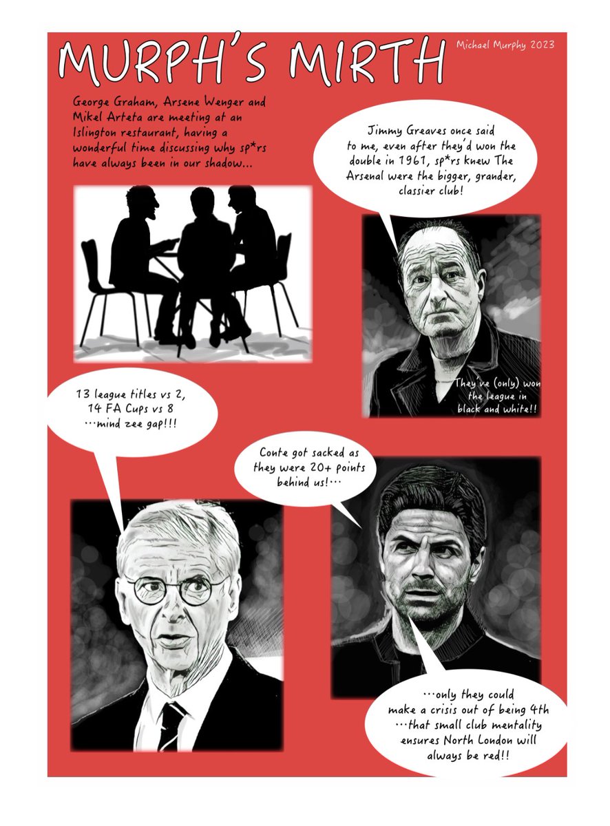 murphsmirth's tweet photo. Spursy FC - the gift that keeps on giving! My new artwork for @goonerfanzine out now. #COYG #spurzzzy #northlondonisred #footballart #fanzines #thearsenal #goonerarmy https://t.co/MkjhNdAB5K