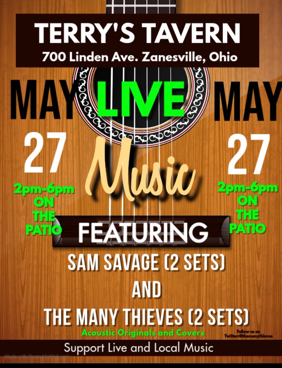 doublem8's tweet photo. @8Tavern Two great musical acts on the patio at Terry's Tavern. Playing originals and covers. Music starts at 2pm. 

Support Local Music https://t.co/s7XCQq228M