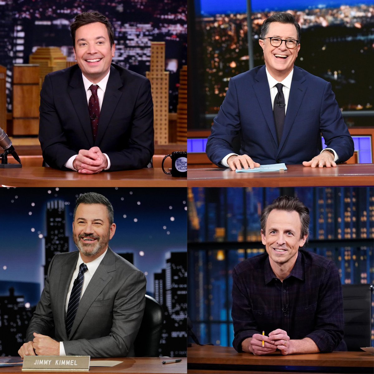 ✊ NO LATE NIGHT UNTIL A FAIR CONTRACT: Jimmy Fallon, Jimmy Kimmel, Stephen Colbert and Seth Meyers’ late-night shows have shut down production as a result of the @WGAE &amp; <a href="/WGAWest/">Writers Guild of America West</a> strike. 

Writers are the backbone of this industry. #WGAStrong