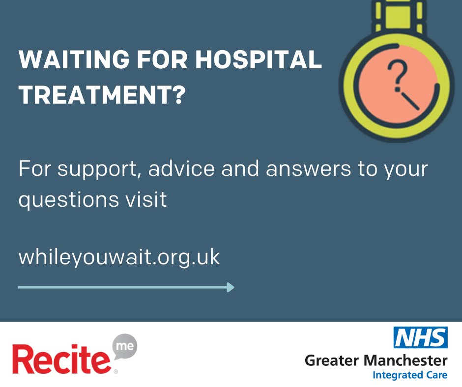 Visit whileyouwait.org.uk for support and advice on managing your physical and mental wellbeing while you wait for treatment.

You’ll also find answers to questions and concerns.

#WhileYouWait
