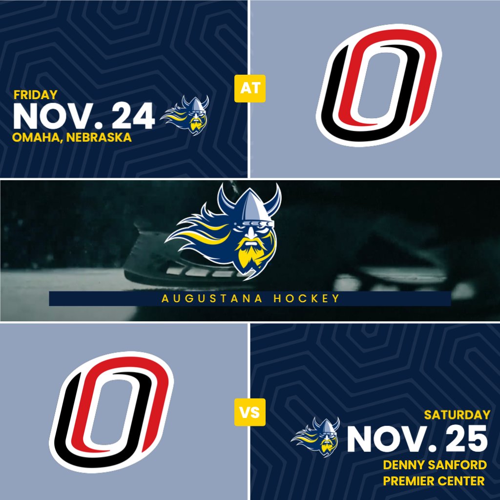 .<a href="/GoAugie/">Augustana Vikings</a> Hockey 🤝 <a href="/OmahaHKY/">Omaha Hockey</a> 

We'll play at Omaha on Nov. 24 then welcome the Mavericks for a home contest on Nov. 25 ⚔️

Full Story ➡️ bit.ly/3AN2xWk

#BuildingChampions | #AUHockey
