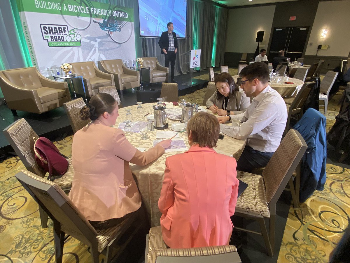 CyclePlanner's tweet photo. Break out sessions at the Ontario Bike Summit at the Protected Intersection Workshop looking at intersection solutions in Hamilton. #OBS2023 @STRCycling https://t.co/rueQpYc90v
