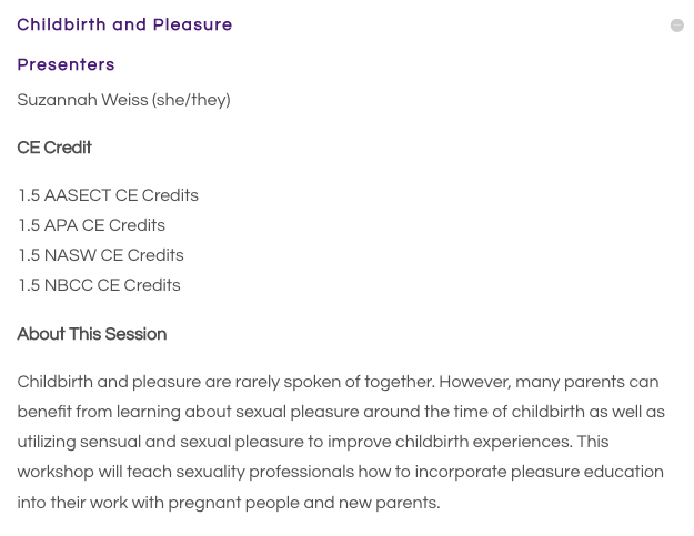 suzannahweiss's tweet photo. I'm excited to be speaking about childbirth and pleasure at the @TheAASECT conference in San Francisco this June! Go here to see the schedule and sign up: https://t.co/2995EHsINh #aasect #aasectconference #aasectconference2023 https://t.co/UnkznBebBr
