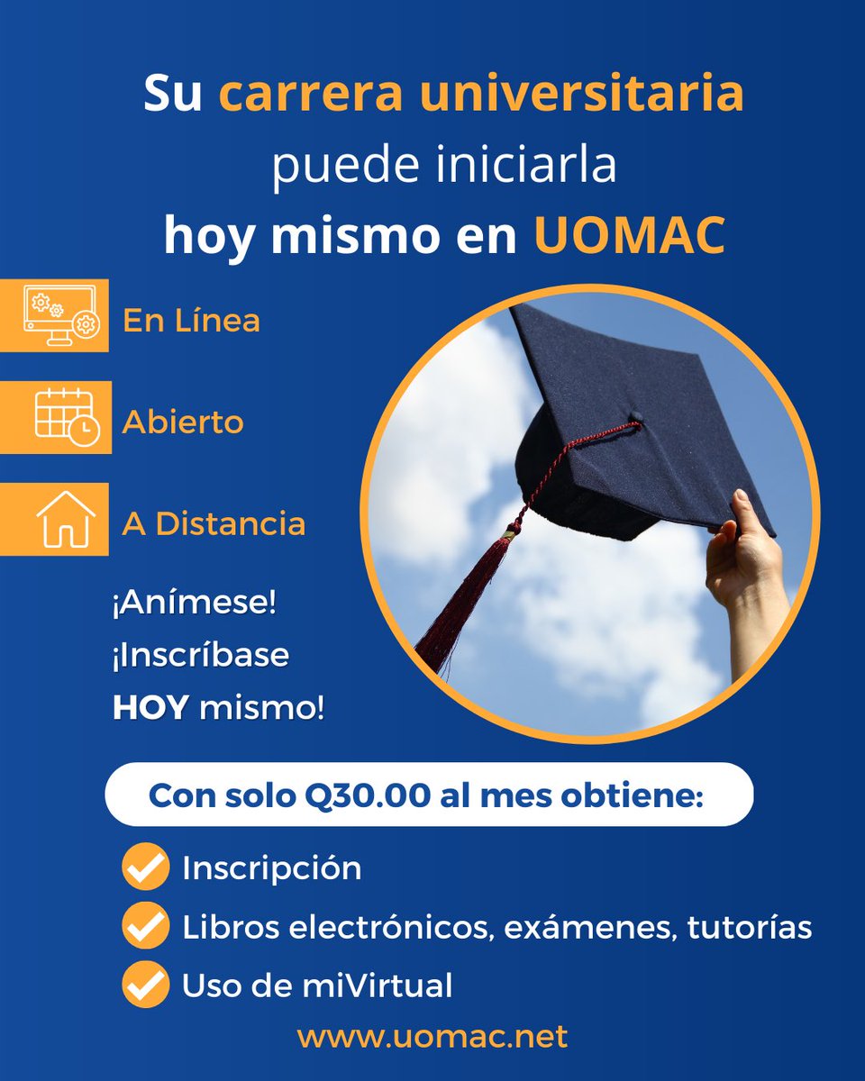 UOMAC_'s tweet photo. Para más información ingrese a nuestro Campus virtual:
💻🛜https://t.co/EbjcBdHdiM
📨 informacion@uomac.net
📲WhatsApp o Telegram: +505 5805-8928
UOMAC “La Universidad en línea”
¡Para ser libres!
#UOMAC
#ParaSerLibres
#EducaciónEnLínea
#Doctorados
#Maestrías
#Licenciaturas https://t.co/f38rP7Zlt1