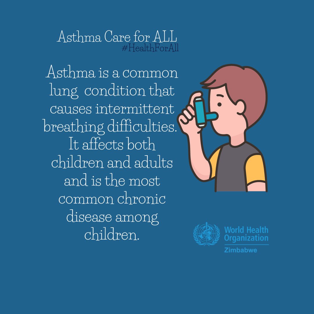It's #WorldAsthmaDay today!

#Asthma is a common lung 🫁 condition that causes intermittent breathing difficulties.

It often starts in childhood, although it can also develop in adults, and affects people of all ages bit.ly/2vKygG1