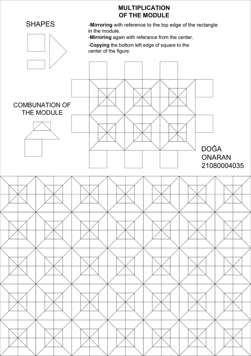 2022-2023 Güz dönemi, 1. Sınıf ARCH 1110 Mimarlıkta Temel Tasarım I Stüdyosu ara projesi:

'Design of a Pattern'

Tasarımcı öğrenci: Doğa Onaran
+
#YUportfolio #YaşarMimarlık #YaşarArchitecture #TemelTasarım #BasicDesign