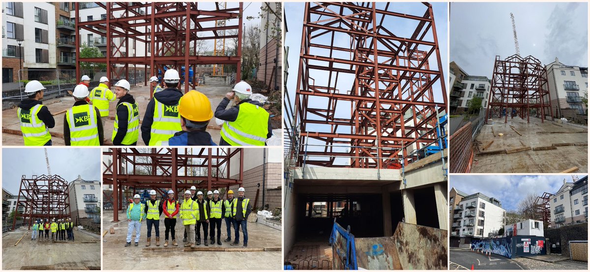 KB2 undertook a site visit to see progress with our project on #Bristol's harbourside. A fantastic opportunity to see the building almost at it's structural peak. A 7 storey structure housing a basement carpark and 13 luxury apartments with  great views! #structuralengineers