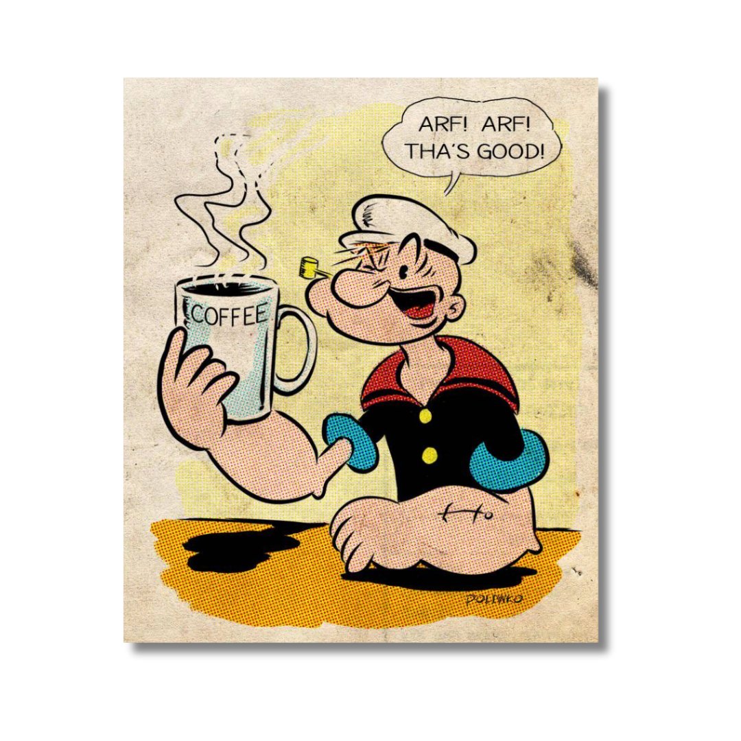popeyetweetsk's tweet image. Sometimes me spinach isn't enuff! 😅☕

🎨: @poliwko 

#Popeye #ComicsKingdom #coffee #fanart