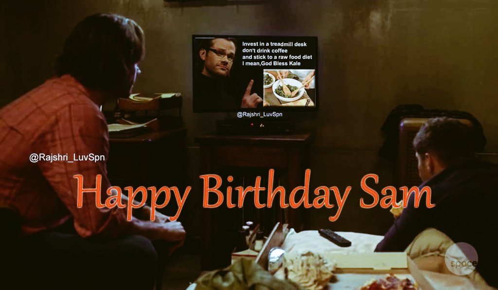 Bringing back my Old Edit 
SAM &amp; Dean watching Sam on a TV talking about benefits of eating Kale.

#HappyBirthdaySamWinchester
 #Supernatural
