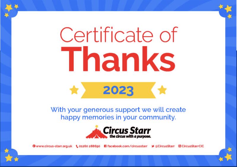 Keepmoat North West have sponsored Circus Starr and several of their shows across the North West for the fourth year running. Circus Starr host animal-free family shows in a beautiful tent outside for children with additional needs or families in difﬁcult circumstances.