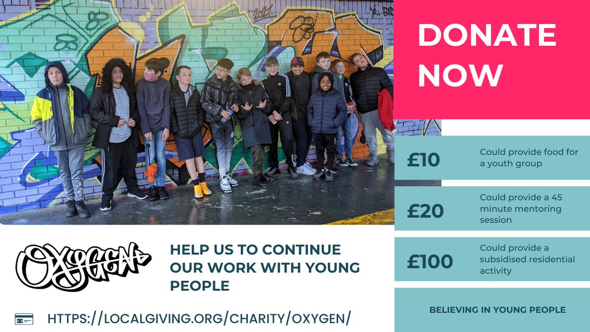 oxygenbiyp's tweet photo. We need your help! Donate to Oxygen to help us continue working with young people! Just £10 could provide food at a youth group or £20 can provide a 45 minute mentoring session!
https://t.co/T6Y8GuKzZE https://t.co/5kealEy0oc