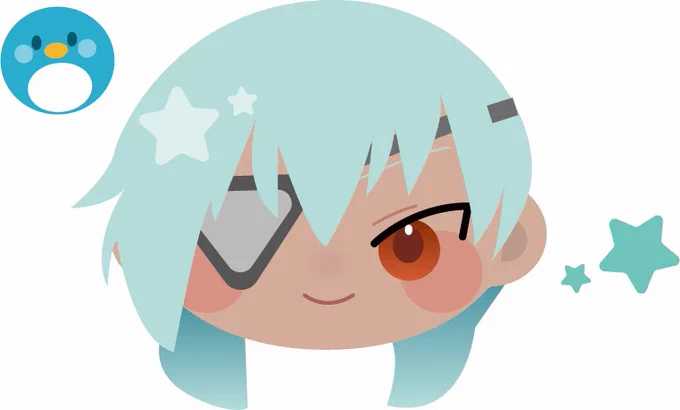 やることなくてイラレでパス繋げて作った絵見てくれ〜 可愛くできた
