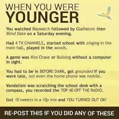Peeps of a certain age,
How many of these did you do ..?
now i feel really old..
i did every single one of these..
especially taping ( yes peoples ..i said taping...look it up youngsters ) 
the top 40 off the radio..
ha ha 🤭🤭🤭
good memories
