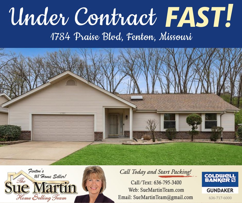 SueMartinREALTR's tweet photo. Exciting news! Another home UNDER CONTRACT! 😀
#fentonmo #stlrealestate https://t.co/3Qy0Zo3e1C