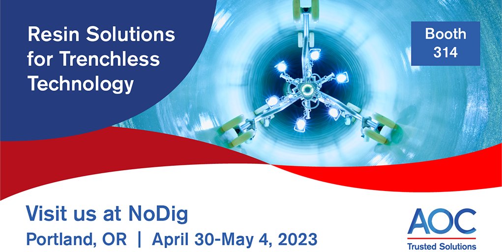 AOCresins's tweet photo. AOC is exhibiting at #NoDig2023 thru May 4.  Make sure you drop by booth 314 and say hello! https://t.co/i2Ofh1m2Mm