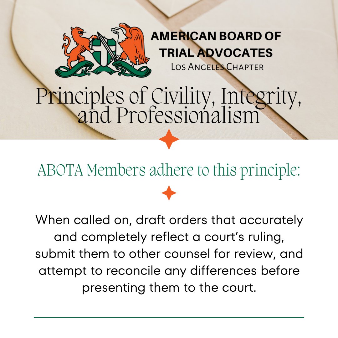 la_abota's tweet photo. #civility #integrity #professionalism #lawyers Learn more: https://t.co/wsyuVoepq4 https://t.co/m0SNJkV8Nh