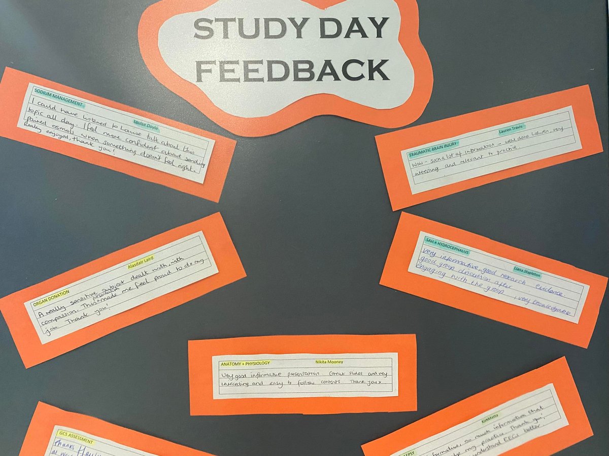 PencarrowICU's tweet photo. Some amazing feedback from the Neuro study day  - where there were some excellent presentations from many of #TeamPencarrow to over 50 members of the Pencarrow team.  Thankyou!  @DerrifordNurses @UHP_NHS https://t.co/snbnb0rqq7