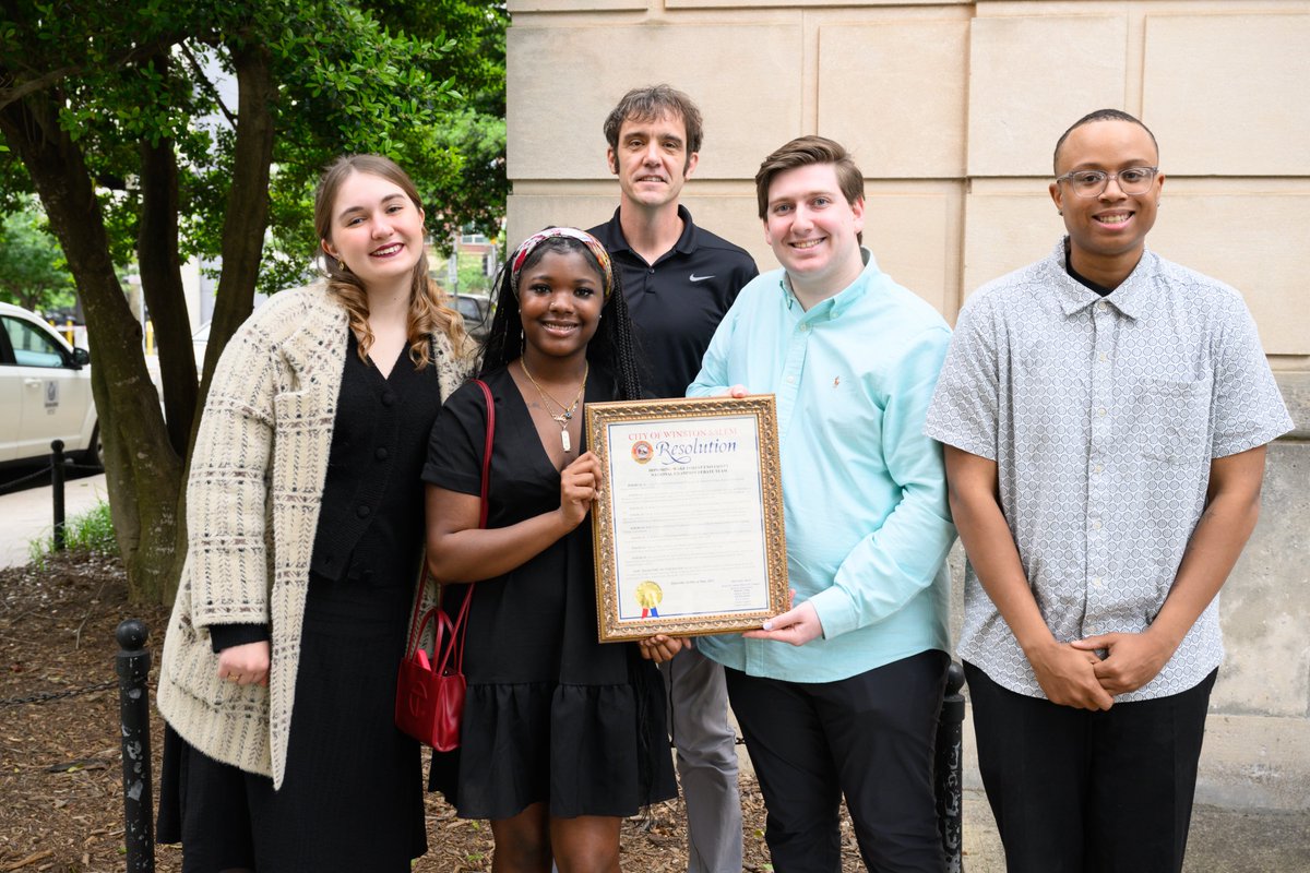 kerib_news's tweet photo. Thank you @CityofWS  for the #resolution honoring the @WakeForest  #Debate  team for their “Triple Crown” national championships in 2023. An honorary street sign will also recognize their unprecedented national title wins. Way to go #Deacs!  https://t.co/9mSOsyda2Q  #wsnc https://t.co/yDzy35qoQ7