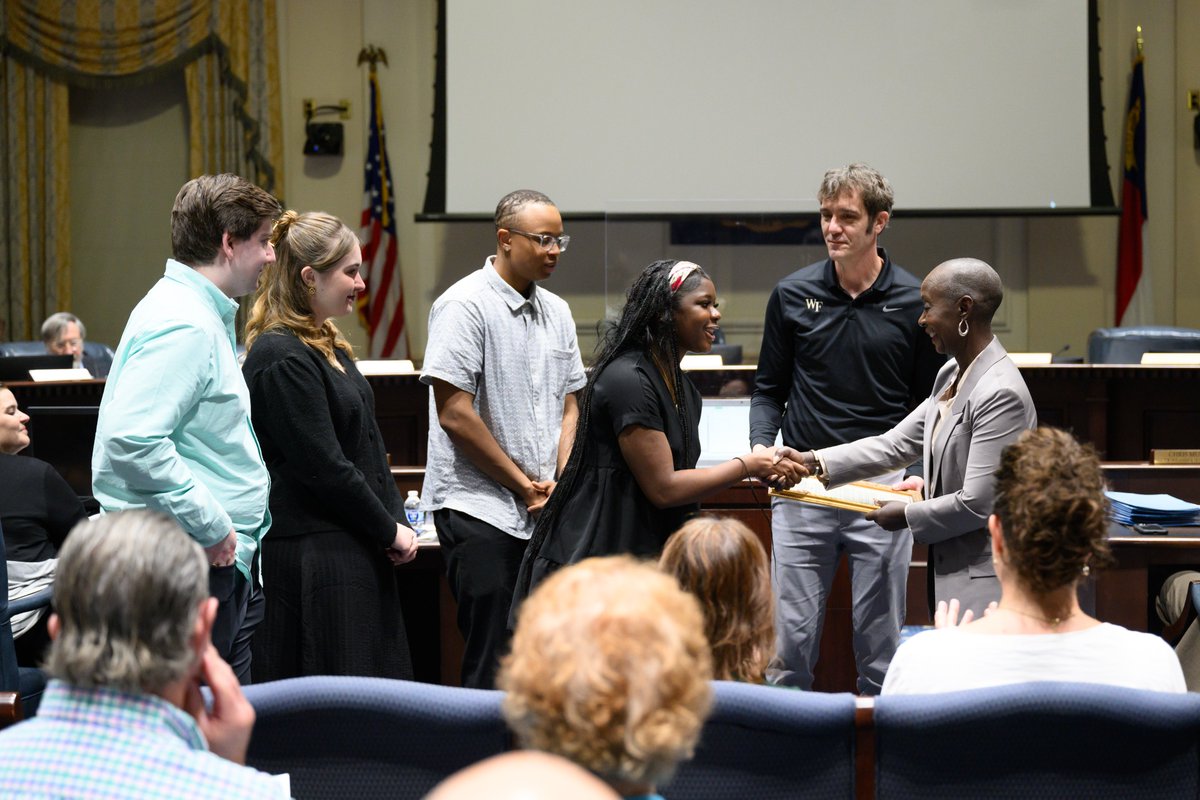 Thank you <a href="/CityofWS/">City of Winston-Salem, NC</a>  for the #resolution honoring the <a href="/WakeForest/">Wake Forest University</a>  #Debate  team for their “Triple Crown” national championships in 2023. An honorary street sign will also recognize their unprecedented national title wins. Way to go #Deacs!  bit.ly/42dHpUH  #wsnc