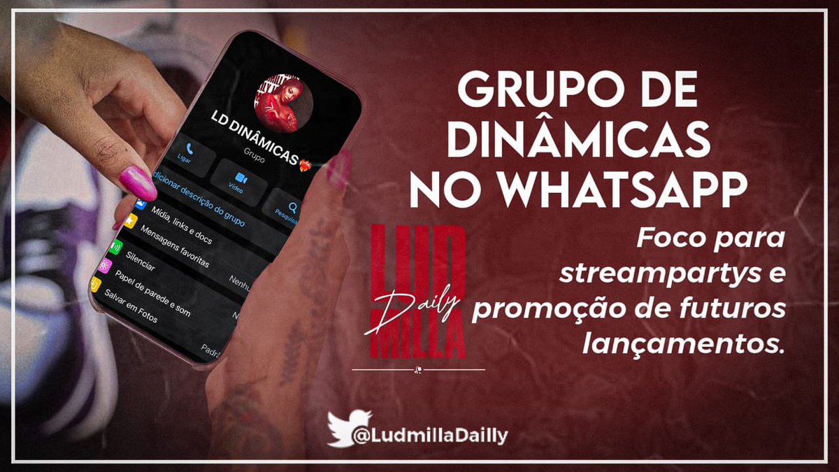 ludmilladaiIy's tweet photo. 🚨 Com intuito de impulsionar VILÃ, e os proximos lançamentos da LUDMILLA, criamos um grupo no WhatsApp com uma estratégia de streams.

➡️ Precisamos de pessoas dispostas que queiram ajudar na ação. 

Para participar nos chame na DM ou comente "eu" nesse post. https://t.co/vAFmNsldTD