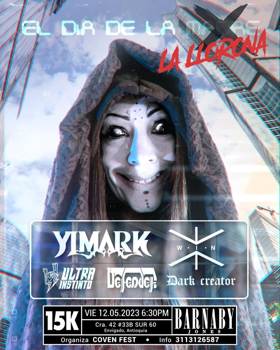 ¡Nos veremos en vivo muy pronto!
#DíaDeLaLlorona #Rock #Medellín