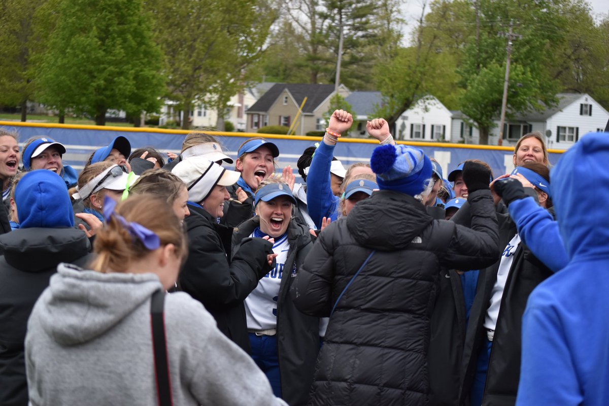 ICladybluesSB's tweet photo. Sunday was electric⚡️⚡️

In addition to being named regular season champs, we earned ourselves the right to host the MWC Tournament on May 12-13. Let’s get another great crowd that weekend! #ICSB https://t.co/Meuj4JpUeh