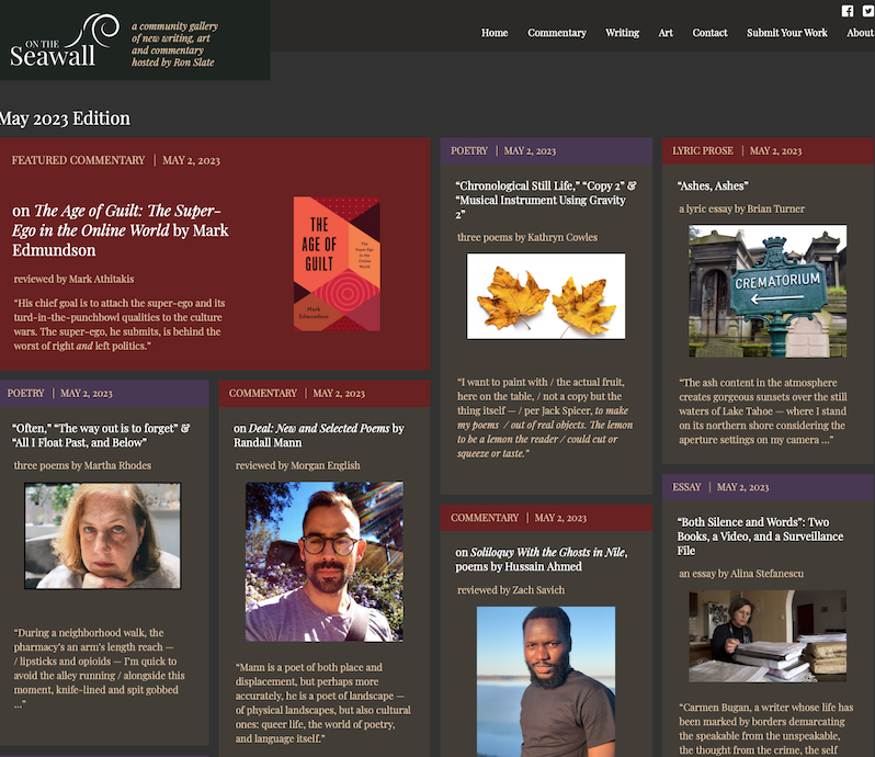 Our May edition is ready for you to enjoy. Stop by the gallery for essays, fiction, poetry, lit in translation &amp; lots of commentary. ronslate.com
