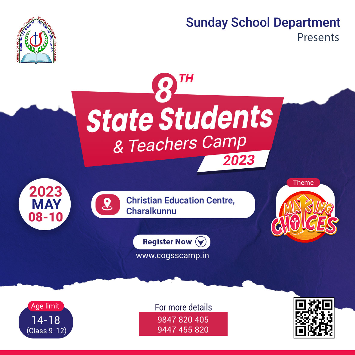 cogkerala's tweet photo. Sunday School Students &amp; Teachers Camp 2023 | Register Now!!!  https://t.co/OgKnQDzhaN
.
.
#cogkeralastate #cogkerala #sundayschoolepartment #Sundayschool #studentscamp #makingchoices https://t.co/6xoULVE4PI