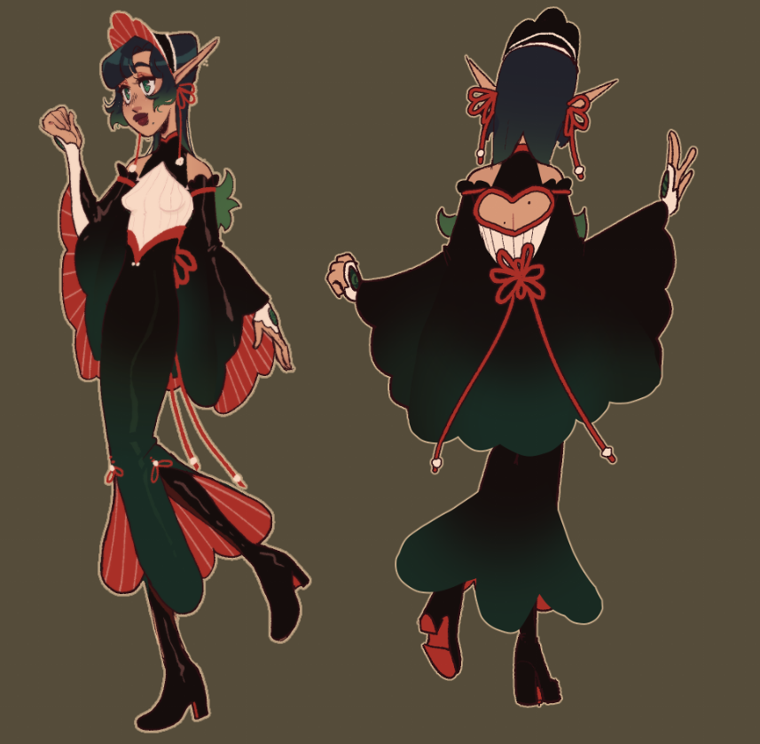 celestiallatte's tweet photo. @heybiji Ooh~ if you're still doing this, perhaps my Bard, Teagan? 
She's a performer and songstress who, despite appearances is a little on the odd  and ditzy side. She lived a fairly isolated life until recently, and loves 'interesting' things, including the weird and macabre. https://t.co/TryzWREbB6